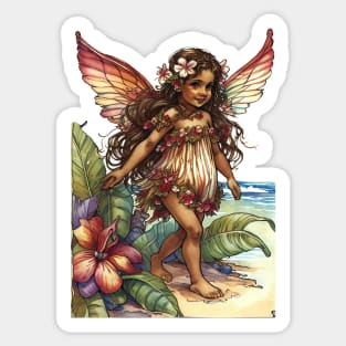 Tropical Flower Fairy Girl Cute Hawaii Cicely Mary Barker Sticker